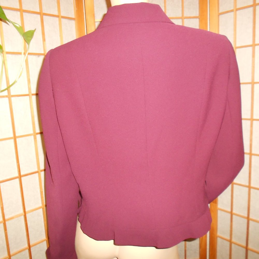 Albert Nipon Burgundy Button Front Blazer * Sz 12p - image 5